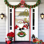 Christmas Door Decoration | Fabric Door Cover | Washable & Reusable