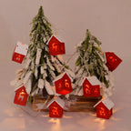 LED Christmas Houses Made of Wood with Festive Lighting