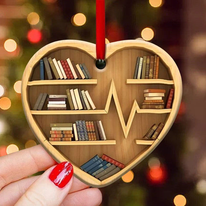 Book Lovers Heart Ornament