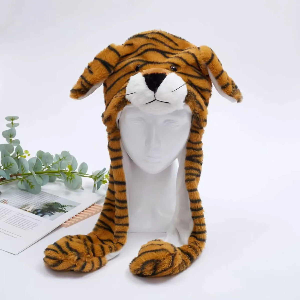 BunnyBounce Plush Hat with Moving Ears for Kids & Adults