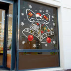 WinterBell Christmas Window Stickers – Reusable PVC Window Decoration with Festive Bell Design