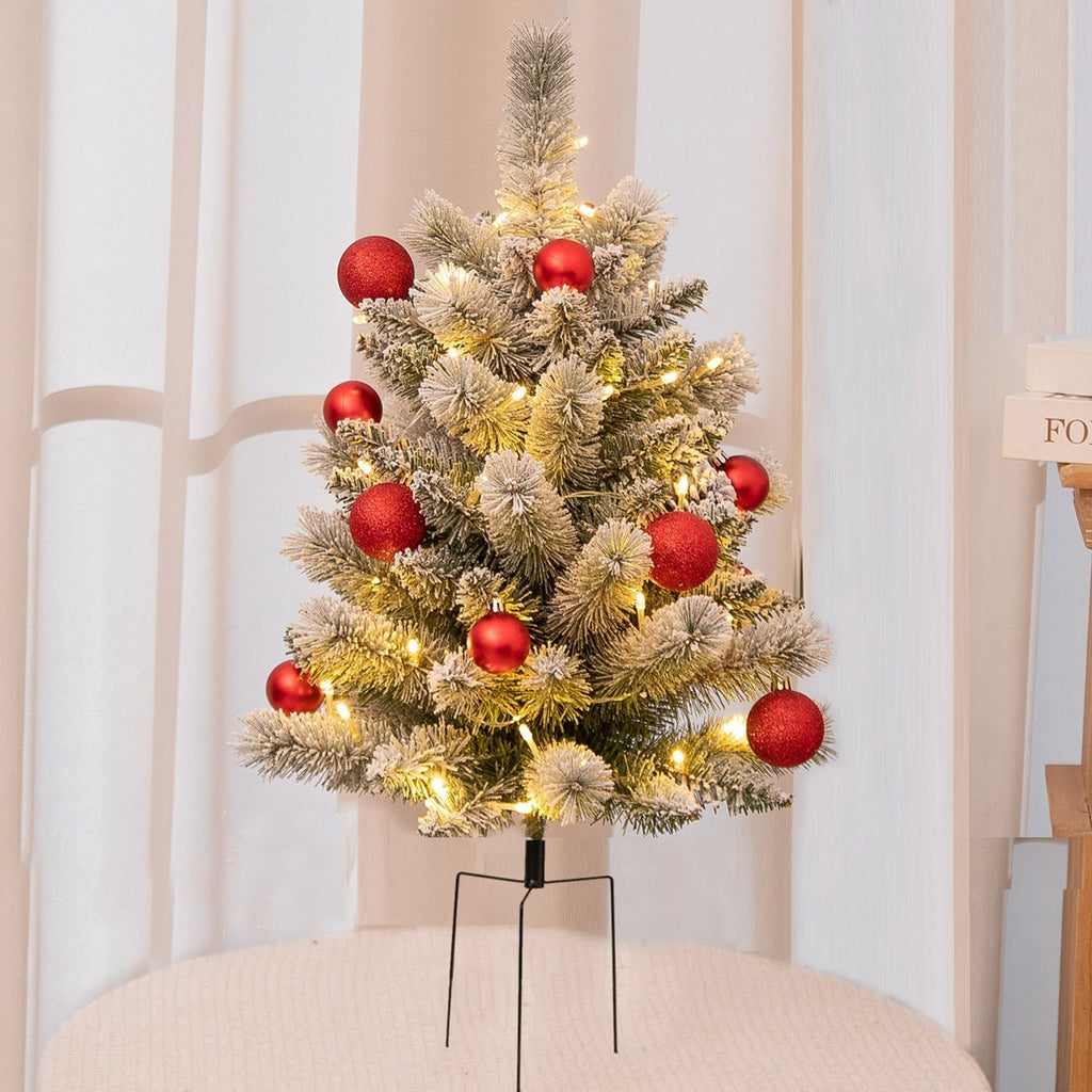 Christmas Urn Filler with LED Lights | 18" Realistic Pine Arrangement | Indoor/Outdoor Decor