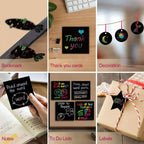 100 pieces rainbow scratch paper – creative, colorful & child-friendly