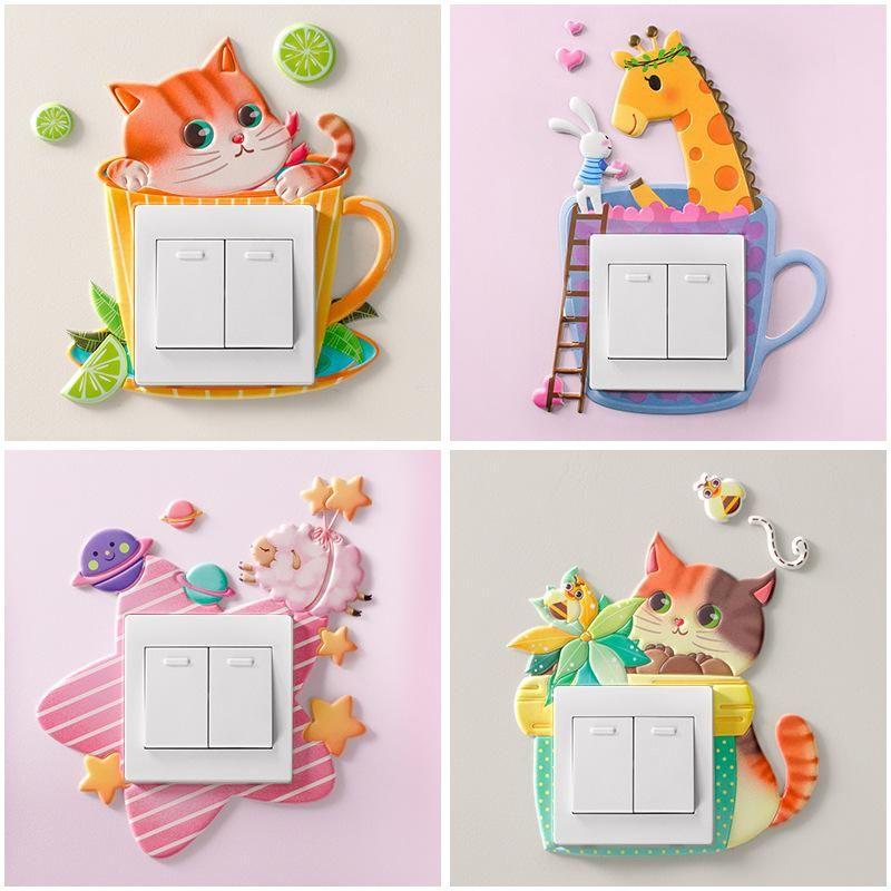 Cartoon Room Decor Silicone On-off Switch Wall Sticker