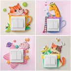 Cartoon Room Decor Silicone On-off Switch Wall Sticker