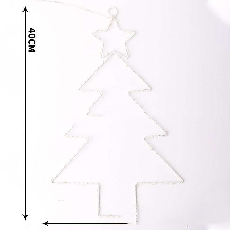 Wrought Iron Christmas Tree Shaped Hanging Window Ornament