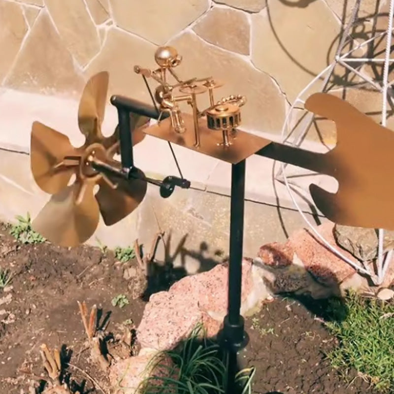 Handmade Metal Drummer Windmill
