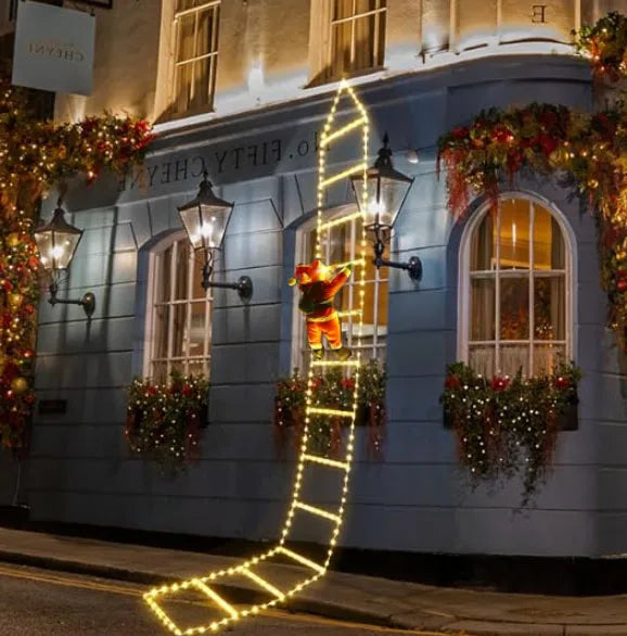 Winter Light | LED Christmas Decoration | Climbing Santa with Ladder | 1.5 m / 3 m | 8 Light Modes | USB