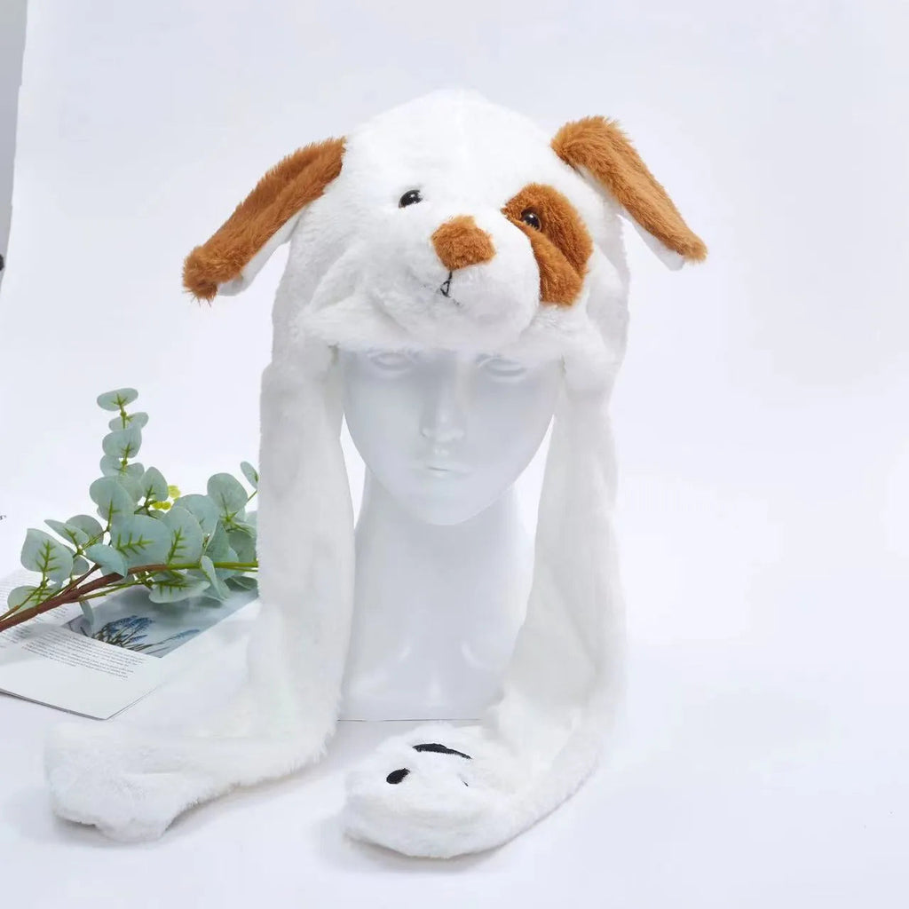 BunnyBounce Plush Hat with Moving Ears for Kids & Adults