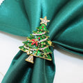Christmas Tree Metal Napkin Rings Set- Perfect for Festive Dinners, Weddings, and Banquets