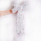Large Printed Light Up Christmas Bow - Christmas Tree Hanging Decoration Light up Christmas Bows