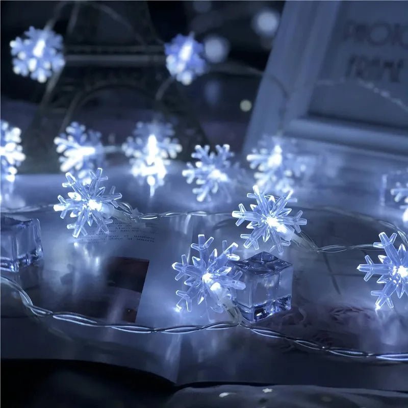 LED Snowflake Lights - String Garland Christmas Lights
