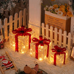 Set of 3 LED Christmas Gift Box Decorations