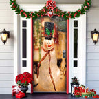 Christmas Door Cover | Fabric Front Door Decoration | Washable & Reusable | 91×203cm
