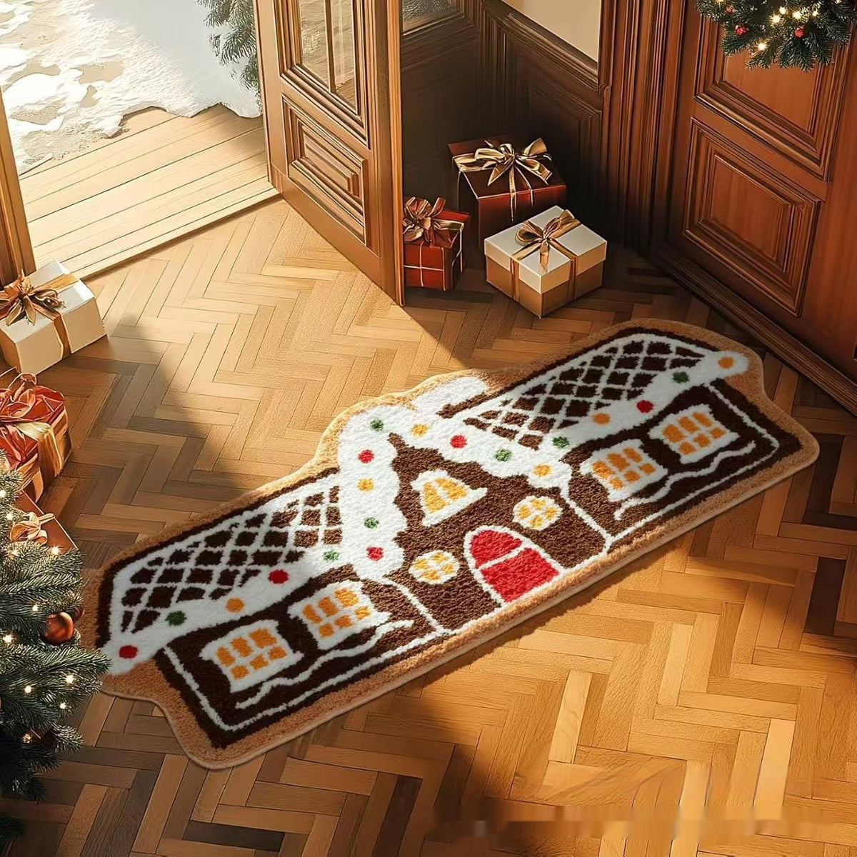 Christmas Rug - Cashmere Irregular Shape Hallway Mat