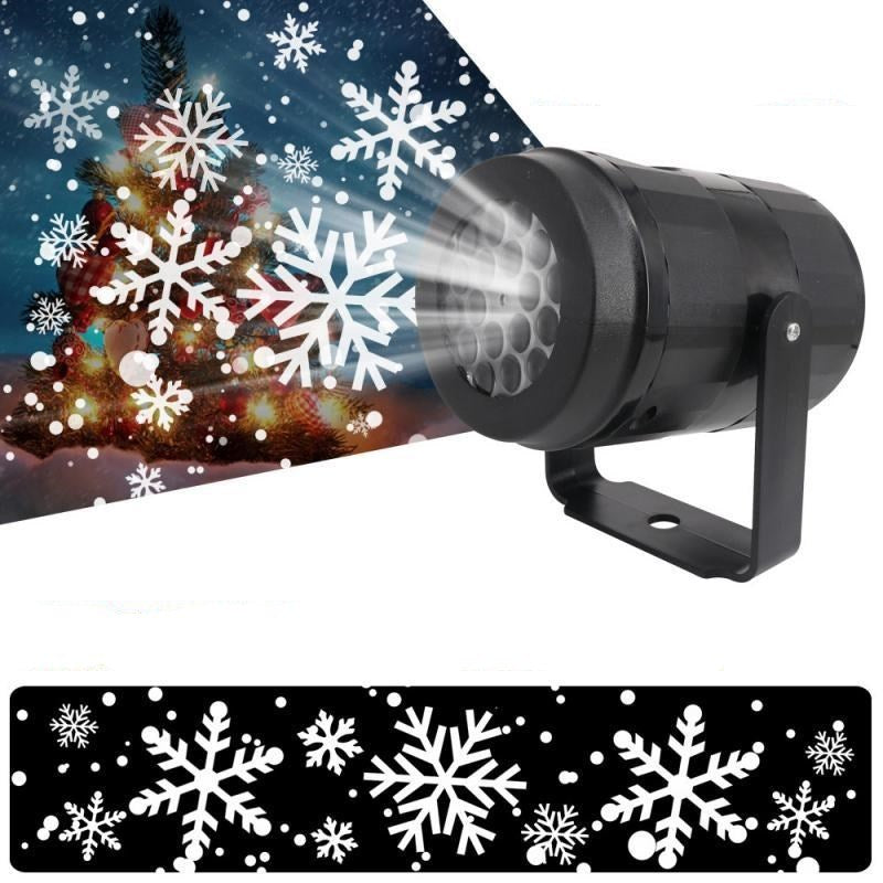 LED Christmas Projector Snowflakes Light Show – Waterproof Outdoor Lamp with 16 Patterns