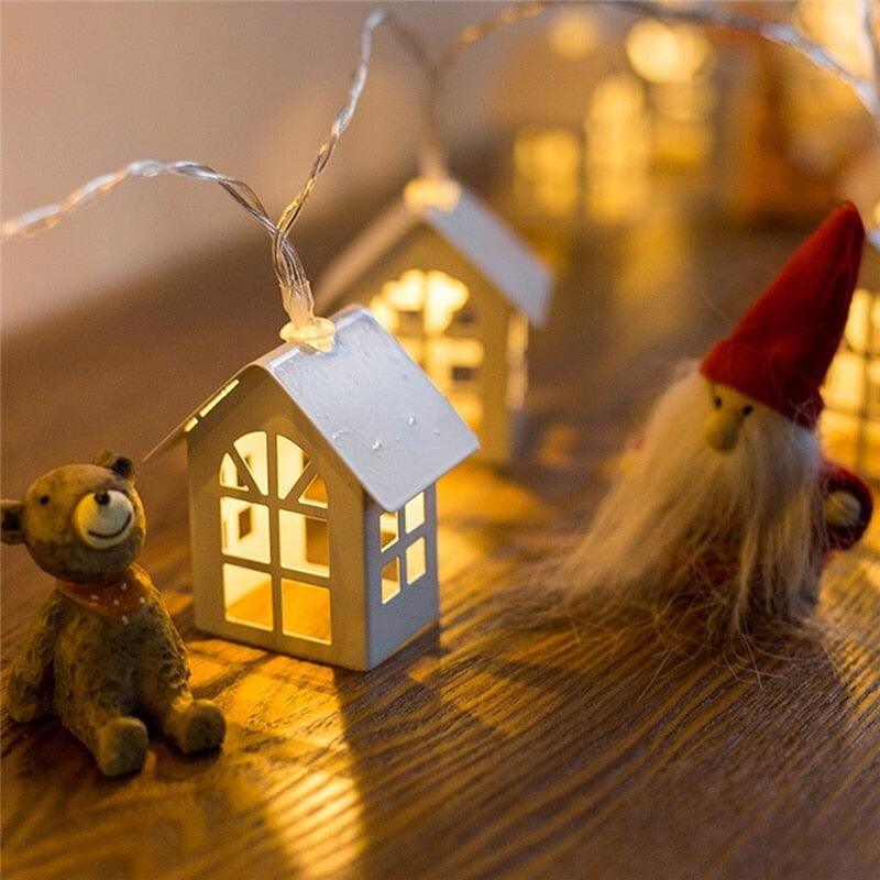 Fairy Wood House Lights - Christmas Village Houses String Lights
