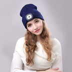 Beanie Hat with Rechargeable LED Headlight