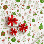 Sustainable Gift Wrap Set with Satin Ribbon for All Occasions