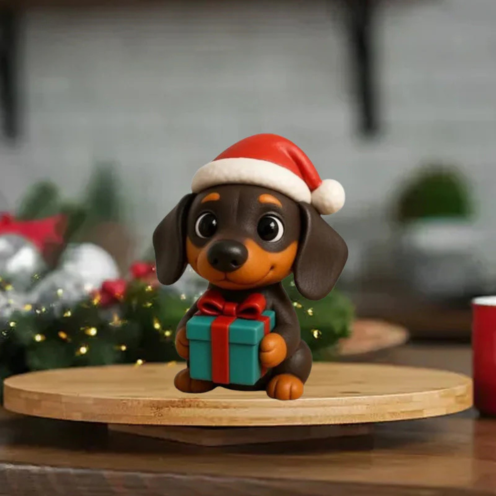 Dog Advent Calendar Christmas Gift Collectible Figurines Set