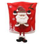 Jolivine | Christmas Chair Cover | Santa, Snowman & Reindeer Design | Festive Chair Decoration for Christmas & New Year | Soft & Washable