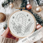 Christmas Embroidery Kit | Winter Snowy Village Pattern | Beginner Craft Set with Hoop & Threads
