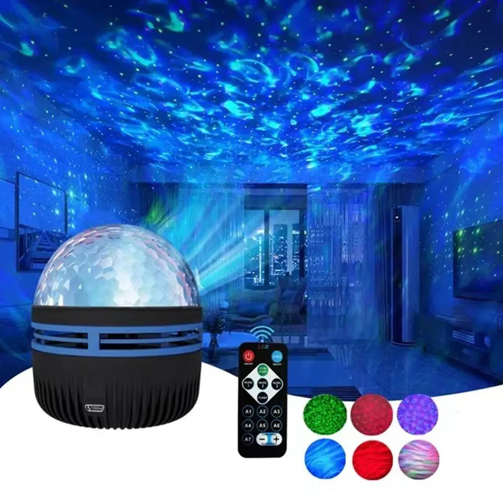 360-Degree Rotating USB Galaxy Projector with Music Sync