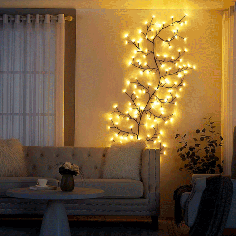 LED Grapevine Fairy Lights - 100 LED String Lights with Green Wire for Indoor & Outdoor Decoration, Parties, and Garden Use