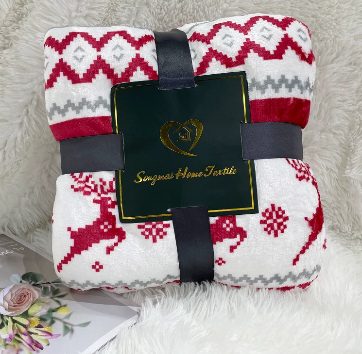 Christmas Double Layer Sherpa Flannel Blanket