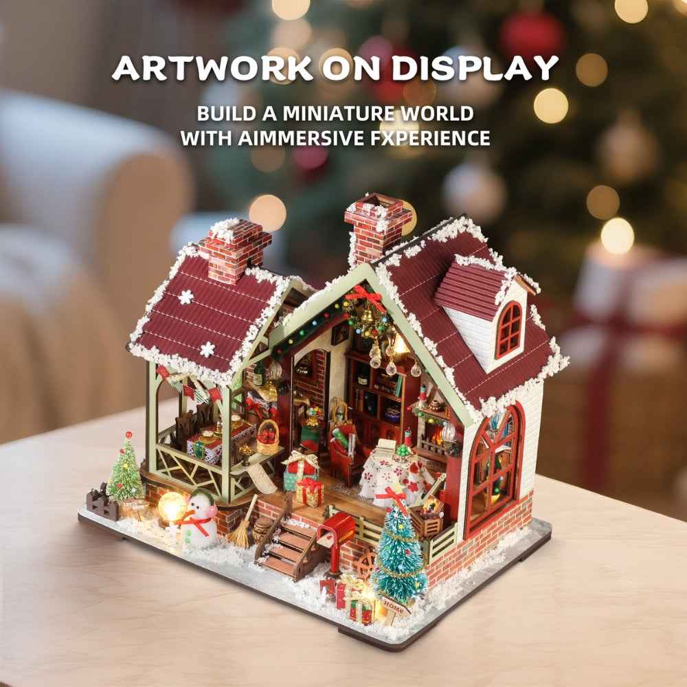 Warm Christmas Lodge DIY Mini House Kit l DIY Miniature Kit
