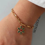 Adjustable, gold-plated, festive charm bracelet for Christmas mood