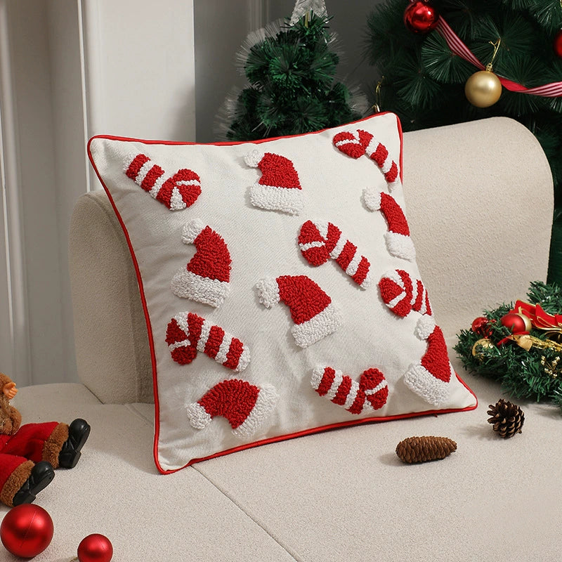 3D Tufted Velvet Christmas Throw Pillow