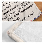 Letter Printed Flannel Throw Blanket Gift for Mom