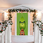 Christmas Door Cover | Fabric Front Door Decoration | Washable & Reusable | 91×203cm