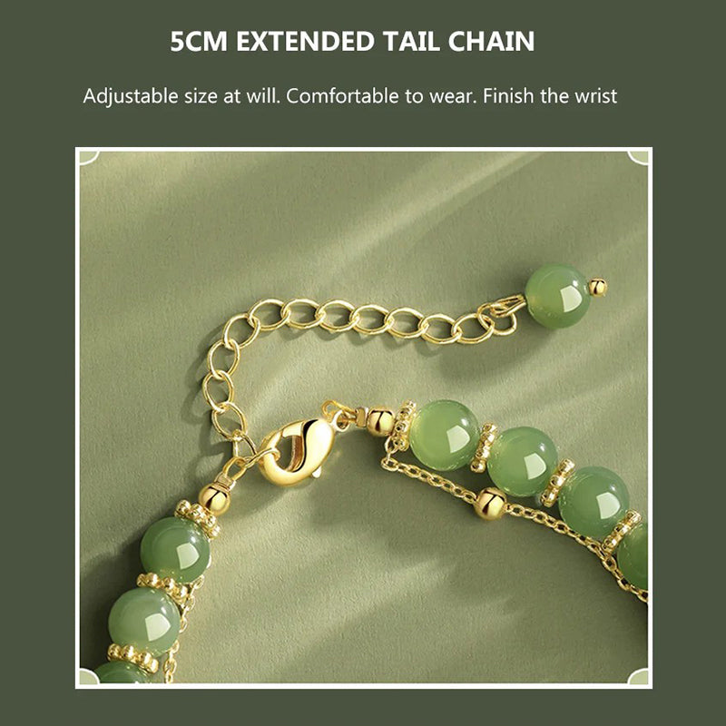 Gold Plated Natural Jade Bracelet