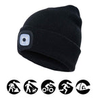 Beanie Hat with Rechargeable LED Headlight