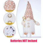 Gloeiende Gnome Kerstboomversiering – Handgemaakte Decoratie met Warm LED-licht