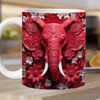 3D Elephant Flowers Mug