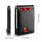 Theft-proof magnetic card holder made of genuine leather