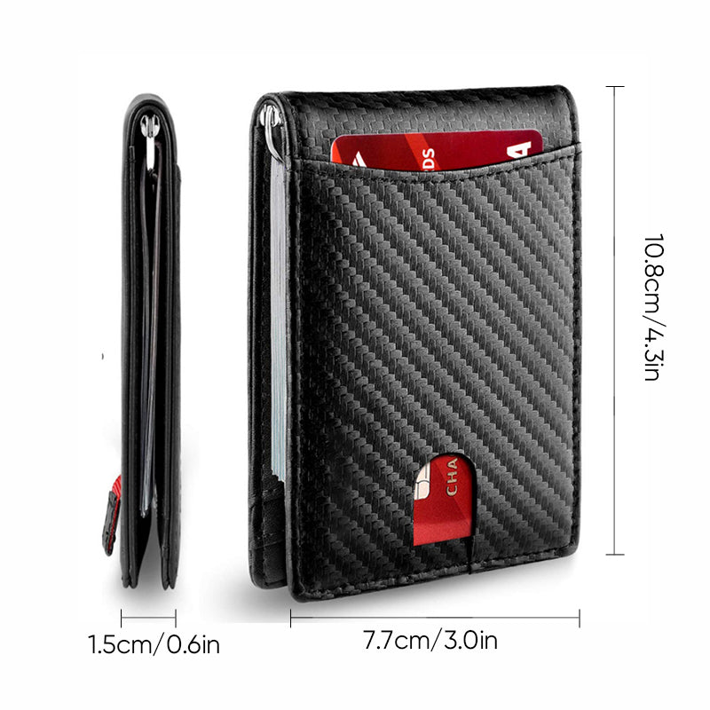 Theft-proof magnetic card holder made of genuine leather