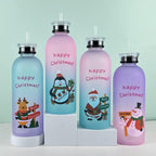 Ladies Motivational Water Bottle with Cheerful Christmas Design