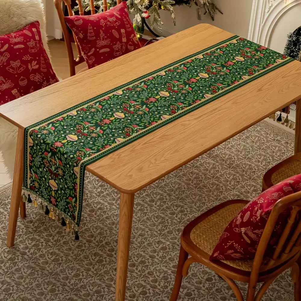 Tapestry Botanical Holiday Table Runner