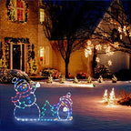 Animated LED Snowball Fight Light | Outdoor Snowman & Penguin Christmas Decor
