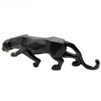 Panther Statue, Animal Figure, Abstract Geometric Style, Resin, Leopard Sculpture, Home Office, Desktop Decoration, Crafts