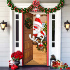 Christmas Door Decoration | Fabric Door Cover | Washable & Reusable