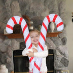 CandyFest Inflatable Christmas Candy Canes – Set of 4 PVC Decorations of 87 cm