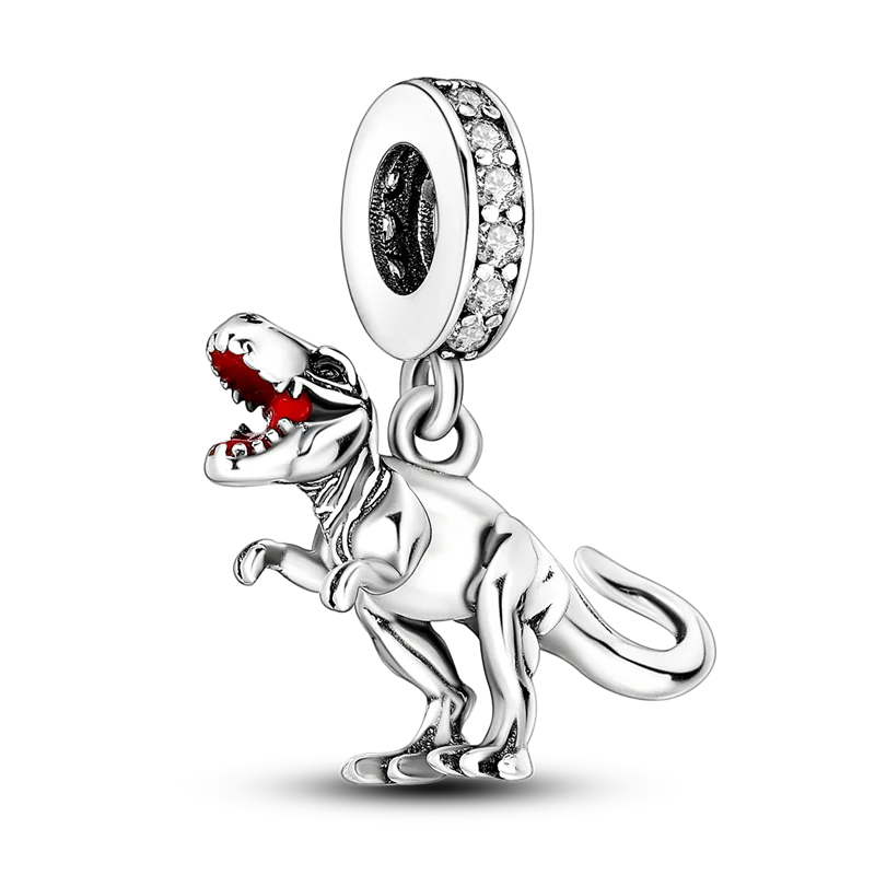 925 Silver Golden Leopard Charms Beads Colorful Chameleon Rhinoceros Lion Scarab Cat Pendant Compatible with Original Pandora Bracelet Jewelry