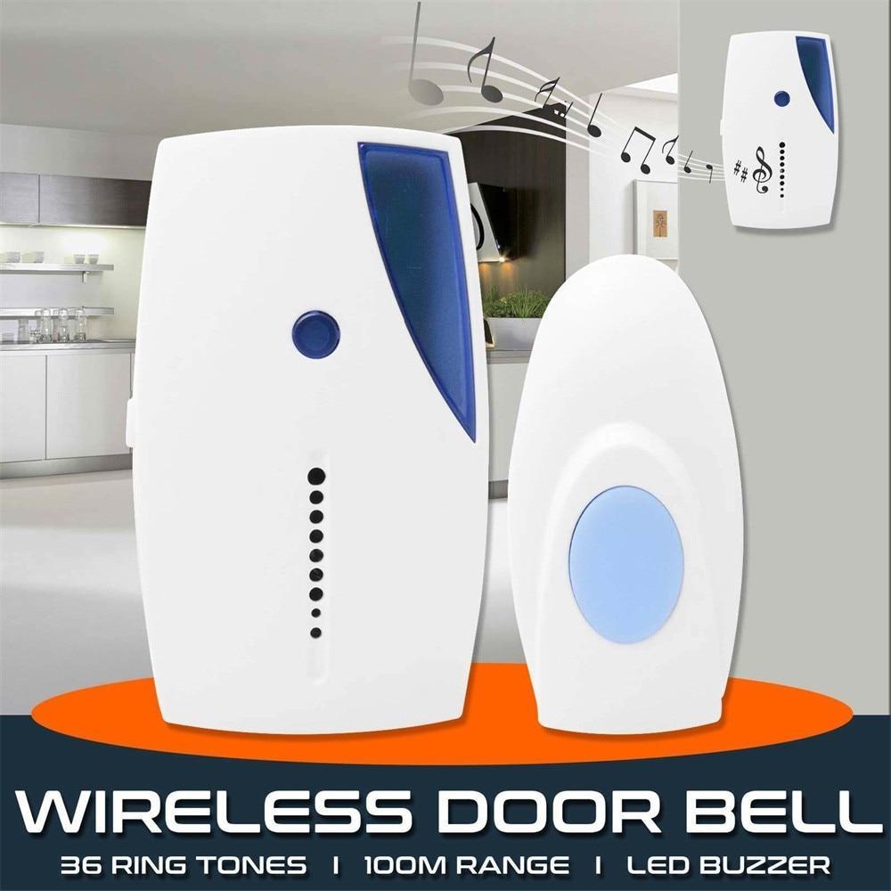 IcoolGadget NEW Wireless Door Bell 36 CHIME Home Cordless Portable 100M Range Digital Doorbell Waterproof High Quality