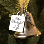 Christmas Tree Memorial Ornaments Angel Wings Bell Pendant Hanging Decoration