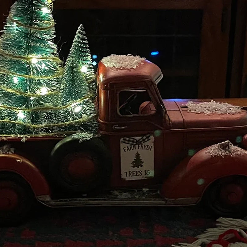 Red Farm Truck Christmas Decorations